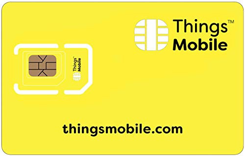 SIM-Karte für Home Automation - Things Mobile - mit weltweiter Netzabdeckung und Mehrfachanbieternetz GSM/2G/3G/4G. Ohne Fixkosten und ohne Verfallsdatum. 10 € Guthaben inklusive