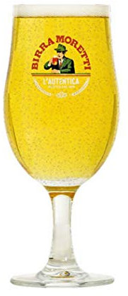 Birra Moretti 2/3 Pint Beer Glass Chalice (1 Glass) from GarageBar
