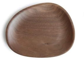 N A Assiette en Bois D'Acacia Irrégulière en Forme De Snack en Bois Massif Assiette De Fruits Assiette en Bois De Noyer Noir