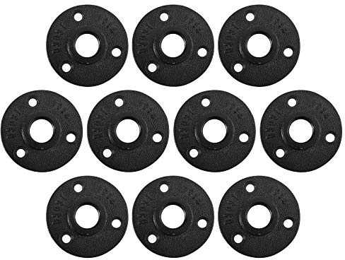 10pcs Bride de Plancher Raccords pour tuyaux 1/2 BSP Bride Filetée en Alliage d'aluminium pour Montage Mural,Support Vintage,Meubles,Bricolage
