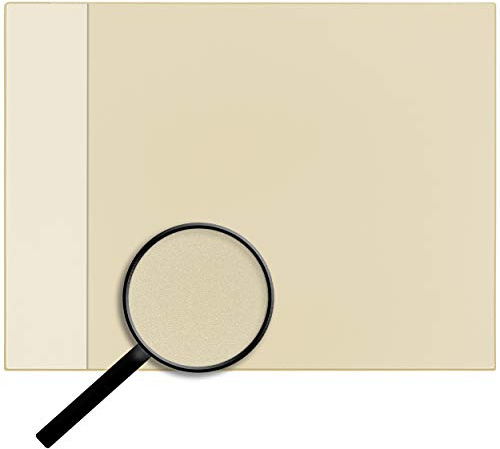 alles-meine.de GmbH XL große - Schreibtischunterlage/Unterlage - Größe & Modell & Farbwahl - 60 cm x 40 cm - Leder Effekt - Creme/beige - abwischbar - rutschfest - Schreibunt..