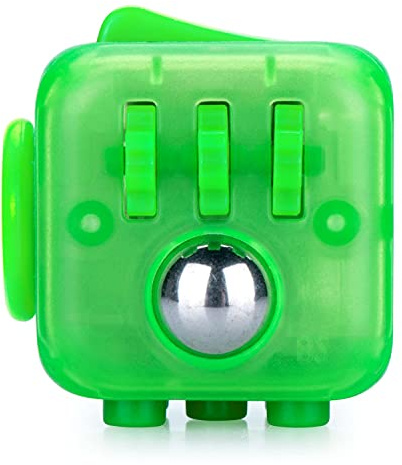 ZURU 8101E-D Original Fidget Cube av Antsy Labs, antistress leksak kub ca 35 mm, stresskub med 6 funktioner, avkoppling och stressminskning för vuxna och barn från 3 år, neongrön