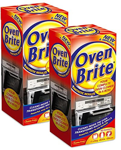 2 x Oven Racks Grill Cleaner Kit Liquid 500ml Pair of Gloves Bag Easy to Use Set