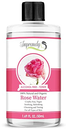 100% Pure Organic Rose Water for Face, 50ml