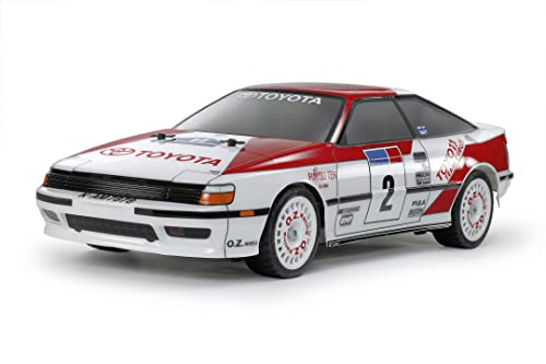 Tamiya 58718 1:10 RC Toyota Celica GT-Four TT-02 - ferngesteuertes Auto, RC Fahrzeug, Modellbau, Bausatz zum Zusammenbauen, Hobby, Basteln, RC Modellbau, Weiss/Opulenter Garten
