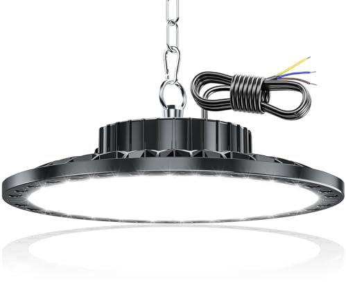 TASINUO Faretto LED 100W, 10000LM UFO Lampada da Officina Industriale, 7000K Bianco Freddo Lampada da Garage, IP65 Impermeabile Faro LED, UFO Plafoniera per Garage Magazzini Fabbrica Palestra