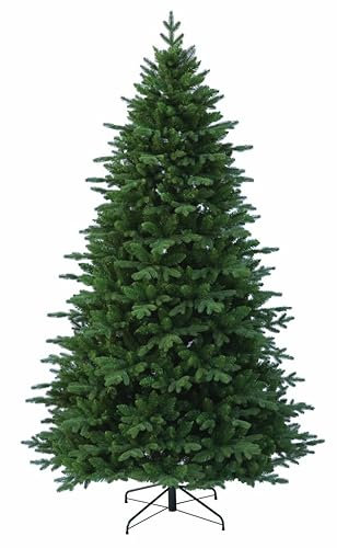 RS Trade 23005 Spessarttanne PE/PVC 270 cm Weihnachtsbaum künstlich (Ø ca.170 cm) ca. 2934 Spitzen, Schnellaufbau Klappsystem, Naturgetreue Spritzguss Elemente, Tannenbaum inkl. Christbaum Ständer