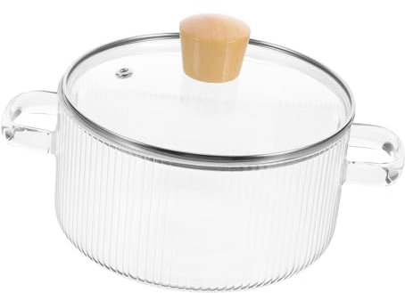 Zerodeko Glastopf Mit Deckel Kochtopf Pasta Nudeltopf Suppentopf Milchtopf Schmortopf Hitzebeständig Doppelgriff Leicht Zu Reinigen