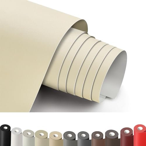 Patch di Riparazione in Pelle Beige, 30 x 100 cm Pelle Adesiva per Riparazioni, Toppe per Riparazione Autoadesive in PU Pelle per Divani, Sedili Auto, Mobili, Borse, Giacche.