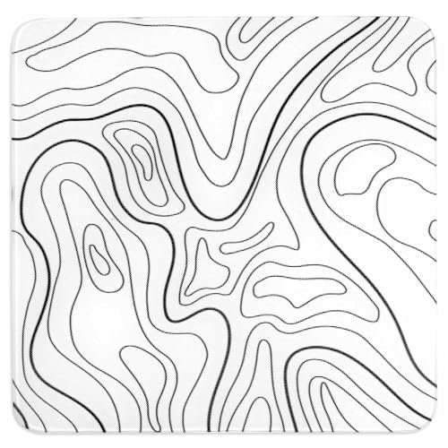 Topographic Glass Mouse Pad,9.8''x9.8'',Suitable for Gaming, Work, Office, and Home Desktop Decoration(White)
