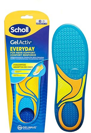 Scholl GelActiv Everyday Einlegesohlen für Frauen, Den ganzen Tag komfortable Füße, Memory Foam-Dämpfung und GelWave-Technologie passen sich den Füßen an und bietet höchsten Komfort, Größe 35.5-40.5