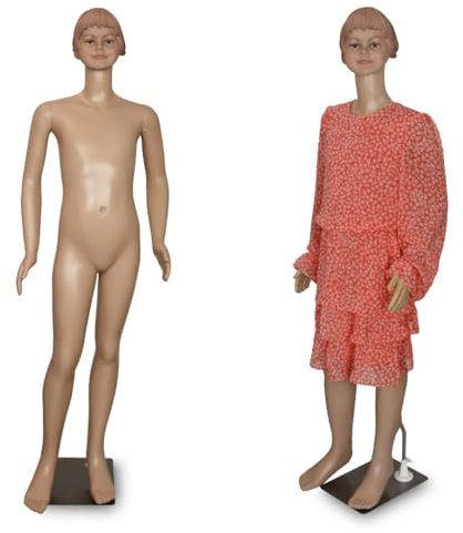 BITUXX Schaufensterpuppe Weiblich Mädchen Schaufensterfigur Mannequin Schneiderpuppe 360° beweglich 140cm