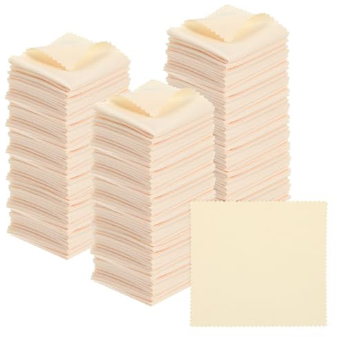 PATIKIL Paño De Microfibra para Limpiar Gafas 5.5x5.5, 100 Paquetes De Paños para Limpiar Gafas Paño Suave para Pantallas para Lentes De Cámara Gafas Pantallas, Amarillo