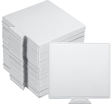 sourcing map 200pcs Mini Cake Boards, Mousse Cake Cardboards Square Cake Bases Plates Cupcake Dessert Displays Base Tray for Cupcakes, Cakes, Pastries, Dessert Base - Grease Proof (Silver Tone)