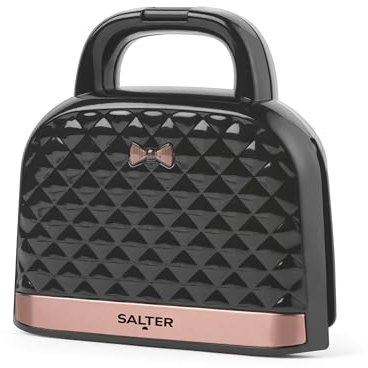 Salter Sandwich-Toaster – Handtaschenform Toaster, Antihaftbeschichtet, Tief gefüllt, Für 2 Toastsandwiches, 4-Scheiben-Grillpresse, Automatische Temperaturkontrolle, Kühle Grifffläche, 750W, EK3677