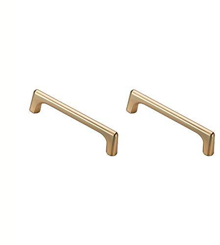 Versatile Cabinet Knobs,Copper Cabinet Knobs,Drawer Handles,Wardrobe Handles,2 Pack Cabinet Handles Cupboard Handles Drawer Handles Kitchen Door Handles Square Handles(Gold,Single Hole 2)(Brushed Bras