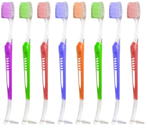 UILYNIU 8 Stück Zahnbürsten, Kieferorthopädische Reinigungszahnbürsten mit doppeltem Ende, V-Trim mit Interdentalbürste, Zahnbürste für die Reinigung der Zahnspangen (8 Stück, M)