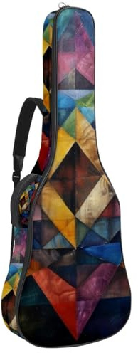 Gitarrentasche in voller Größe, wasserdichte Gitarren-Abdeckung, Tragetasche für akustische klassische E-Gitarren, Davidstern-Muster, Multicolor 08, 42.9x16.9x4.7 in, Lässiger Tagesrucksack