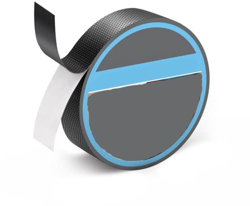 Nastro antiscivolo in gomma, ultra sottile, forte adesivo, antiscivolo, impermeabile, per cuscini, attrezzi, maniglie, progetti fai da te, presa sicura con texture migliorata (nero, 2,5 cm x 5 m)