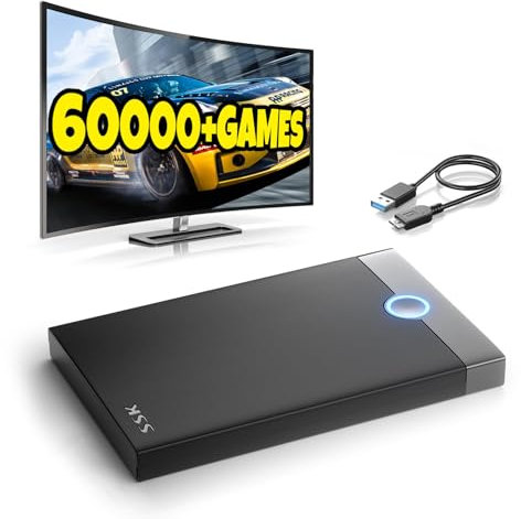 szseynmy Retro Game Console Retroplay HDD - External Gaming Hard Drive Built in 60000+ Video Games,Compatible 70+ Emulators,Plug & Play Emulator Console Support SATA 3.0 game stick (500G)