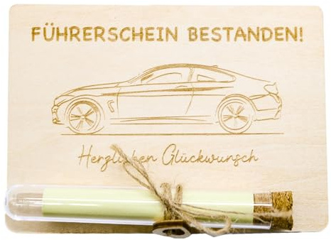 Tank Voucher Gift Fuel Money Wood Money Gift Packaging with Test Tubes, Tank Voucher for All Petrol Stations, Wooden Tank Voucher Packaging, Gift Voucher for Refueling, for Men and Women (B)