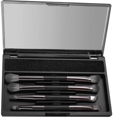 Make-up-Pinsel-Set mit Etui, kleines Make-up-Pinsel-Set mit Etui, Kosmetik-Werkzeuge mit Reinigungsschwamm, tragbare Damen-Kosmetik-Werkzeuge für Gesicht und Augen