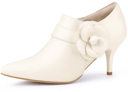 Allegra K Women Pointy Toe Stiletto Heels Ankle Booties