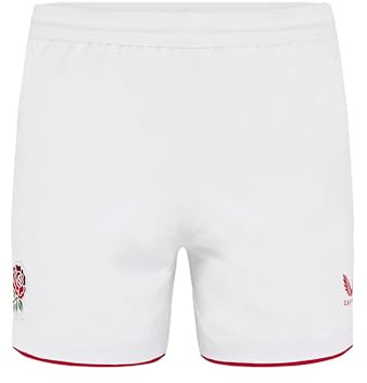 Castore Herren England Rugby Home Shorts 2025 Erwachsene, weiß/rot, S