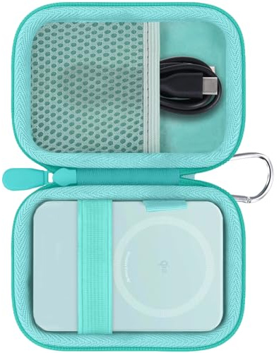 Khanka Case Anker Nano/MagGo Power Bank,5,000/10,000mAh Magnetic Battery | Compatible with Anker Nano/MagGo 5,000/10,000mAh 15W A1665/A1664 Power Banks;Hard Case for Storage,Green,Case Only