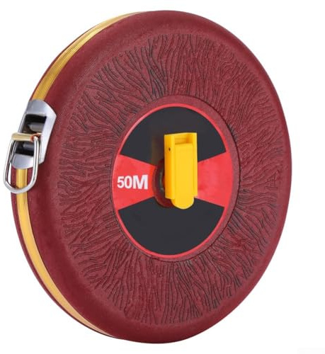 Mètre ruban en fibre de verre de 10 à 100 m pour la construction – Règle métrique double face, design en fibre circulaire durable, léger avec prise en main ergonomique pour la construction et