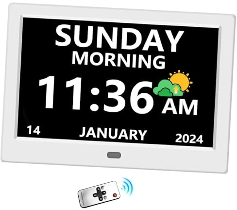 11 Inch Digital Clock Large Font Alarm Clocks for Elderly Auto DST