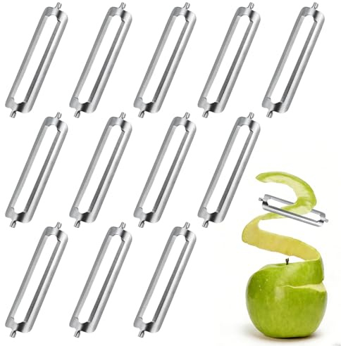 12 Stück Sparschäler Tupper Ersatz,Edelstahl Sparschäler Ersatzklingen für Orangenschäler, Kartoffelschäler, Gemüseschäler, Turbo Schälmesser,Vegetable Peeler & Gemüse Schälen Tägliche Küchenarbeit