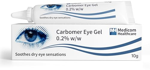 HydraSole Carbomer 0.2% Eye Gel – Hydrating Nighttime for Dry Eyes, Lubricating Gel Drops for Tired, Soothing Relief from Itchy, Irritated, Sensitive Eyes - 10g Pack of 1 - Brand May Vary