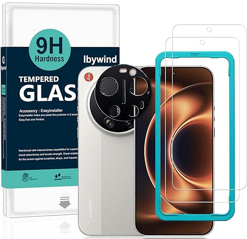 Ibywind Skärmskydd för Xiaomi 17 Ultra 5G,2-pack Härdat Glas med 9H Hårdhet och Kameralinsskydd,med Installationsram,Fingeravtrycksstöd,Inga bubblor,Reptålig och Krossäker