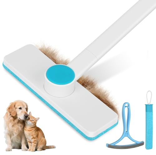 Pet Hair Removal Tool - Pet Hair Remover for Cat & Dog Hair Cleaning, Carpet Rake for Fabric Furniture, Pet Carpet Cleaner Come with Adhesive Hook Convenient to Hang & Store, an Ideal for Pets Owners