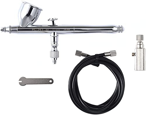 Mr. Hobby PS267 Procon Boy FWA, Double Action, Airbrush Pistole, Für Kunst, Illustration, Modellbau, Miniaturmodelle, 0,2 mm Düse, 10 ml Becher, Chrom, Edelstahl