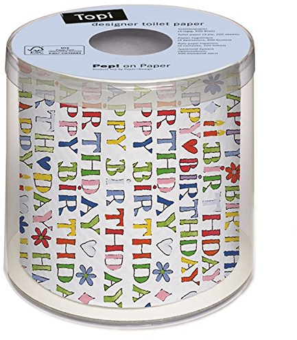 Rotolo di carta igienica, motivo: Happy Birthday