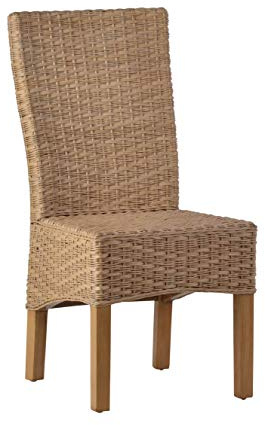 MiaMöbel Esszimmerstuhl 47x97x50 cm Modern Rattan Honig