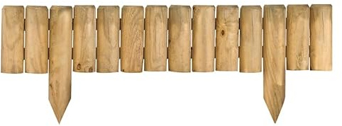 Jardipolys Bordure extérieure en Bois 100 x 30 cm | Clôture en Bois Basse Contour de Jardin avec Gros rondins horizontaux à Planter dans Le Sol | palissade pour verger, Parterre de Fleurs, pelouse