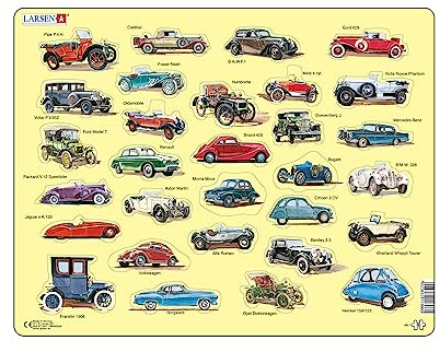 Larsen AK1 Anfänger Puzzle: Automobile, Rahmenpuzzle mit 30 Teilen