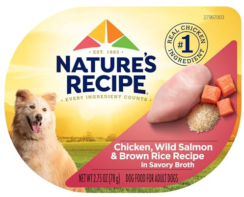 Nature's Recipe Chicken & Wild Salmon Wet Dog Food, 2.75 oz. Cup, 12 Pack