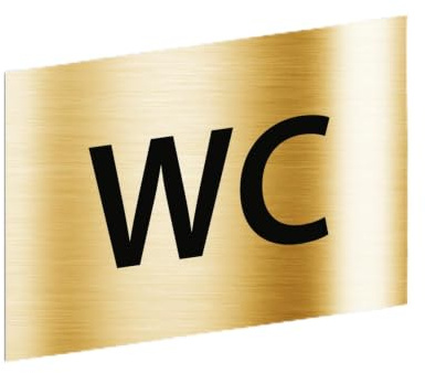 WC-Toiletten-Schild – Selbstklebende PVC-Türschild 10 x 15 cm – 21 Farben verfügbar (Glänzendes Gold)