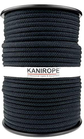 Kanirope® Baumwollseil COBRAID 5mm 300m Farbe Schwarz 16-fach geflochten