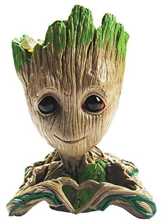 ZUSONUD B-Best Baby Groot Stiftehalter oder Blumentopf mit Drainageloch, perfekt für kleine Sukkulenten, 15,2 cm, Braun