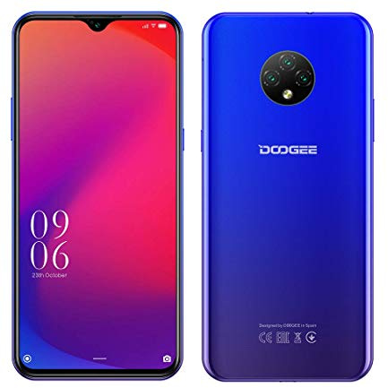 4G Smartphone ohne Vertrag Günstig Android 10 (2020), DOOGEE X95 Dual SIM Handy, 6,52-Zoll-Wassertropfen Vollbild, 4350mAh-Akku, 2GB+16GB, 13MP+2MP+2MP+5MP, GPS-WiFi, Gesichtserkennung Blau