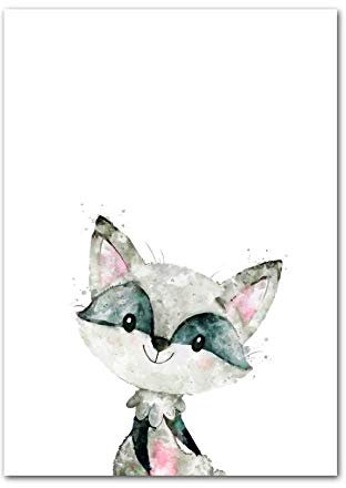 LCSLDW Leinwanddruck Cartoon Tier Kinderzimmer Wandkunst Leinwand Malerei Nordic Poster Und Drucke Wandbild Baby Kinderzimmer Dekor, Wie Gezeigt, 30X40Cm Ohne Rahmen