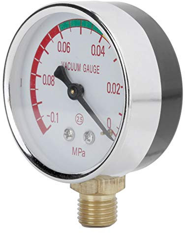 Jauge de Vide de traite, manomètre, -0.1-0Mpa en métal Multi-Usage de Haute précision résistant à la Corrosion / 4 Filetage mâle pour Machine à traire d'aquaculture