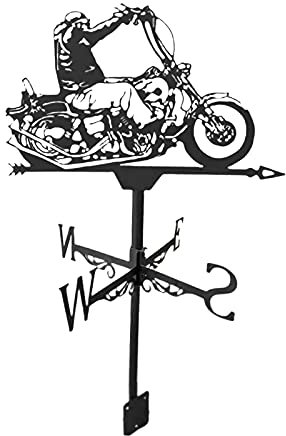 MagiDeal Girouette en Fer Durable Figure Animale Indicateur de Direction du Vent Pratique Scène de Ferme Cour de Jardin en Plein air Décor de Toit - Moto
