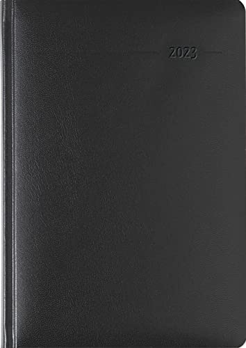 Praxistimer Balacron schwarz 2023 - Servicetimer 21,7x30,3 cm - 1 Tag 1 Seite - 400 Seiten - Balacron-Einband - Tageskalendarium - Alpha Edition