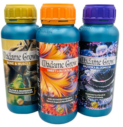MADAME GROW Dünger Pflanzen Grün - Flüssigdünger Universal - Deckt Mangelerscheinungen Ab (KIT AMAZONAS 3x500ml)